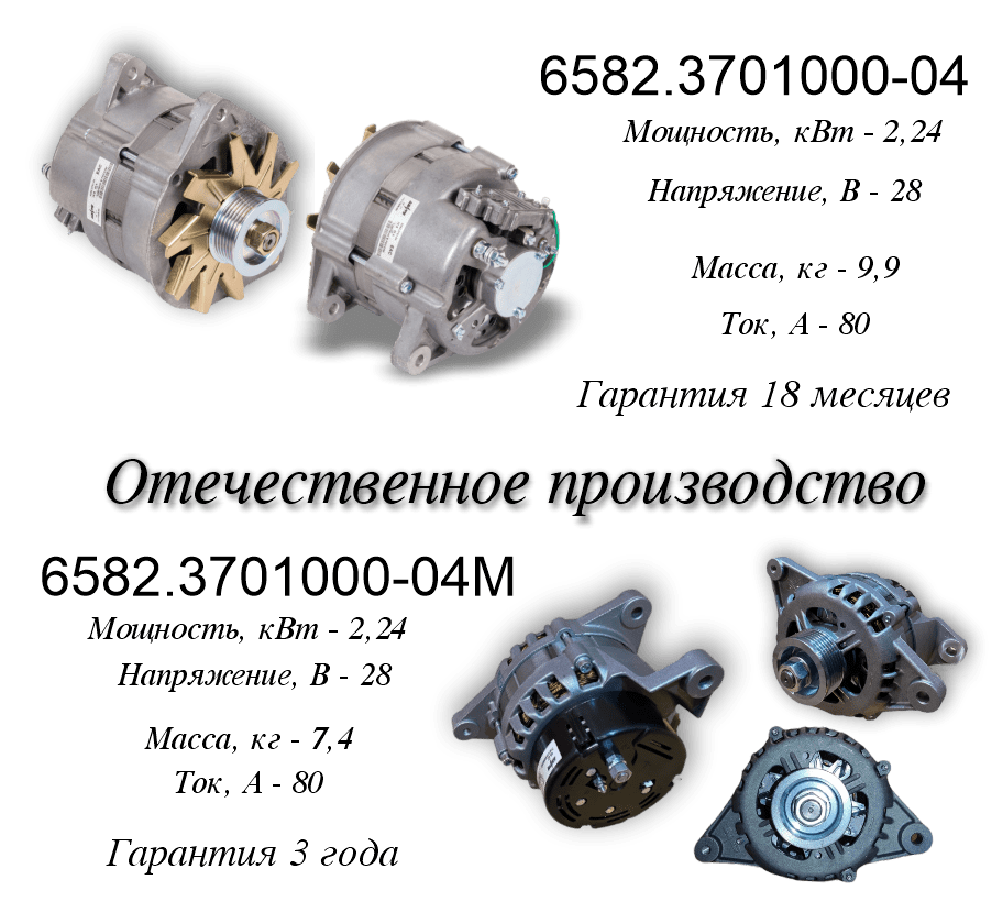 Генератор 6582.3701000-04 собственного производства